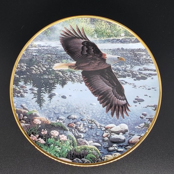 🌈 3/$40 Vintage Limited Edition "Spring on the River" 9.5" Eagle Plate (T22) - Picture 1 of 2